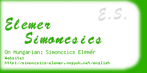 elemer simoncsics business card