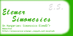 elemer simoncsics business card